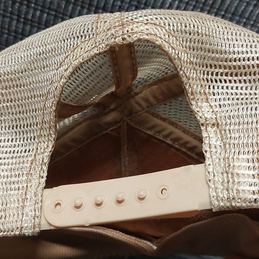 80s Vintage Leather John Deere 50 Series Snapback Trucker Hat. - Picture 4 of 4